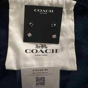 Coach Signature C and Stone Stud Earring Set